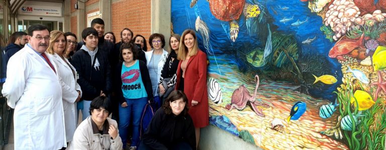El Hospital Severo Ochoa y Fundación Esfera se unen para pintar el mural inclusivo ‘MarEsfera’