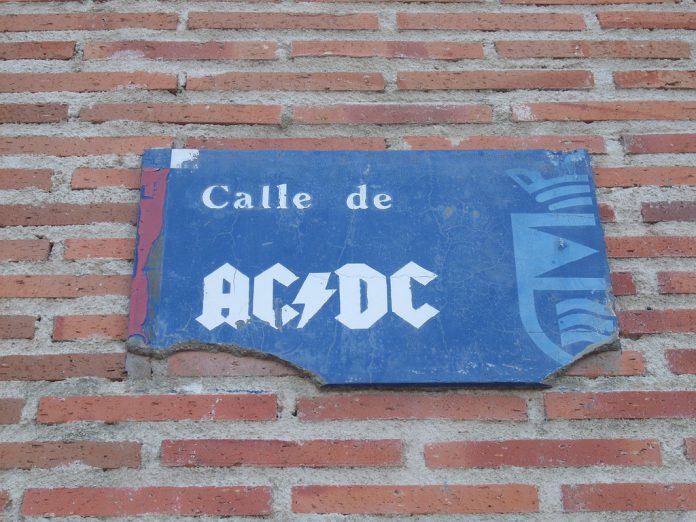 placa calle AC DC