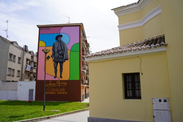 Mural en honor a Juan Muñoz de David Guardia en Leganés.
